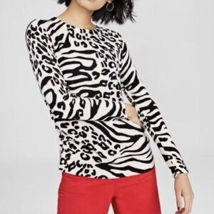 100% Cashmere  Animal Print Sweater
by Charter Club 
Size XL (fits like S/M)
